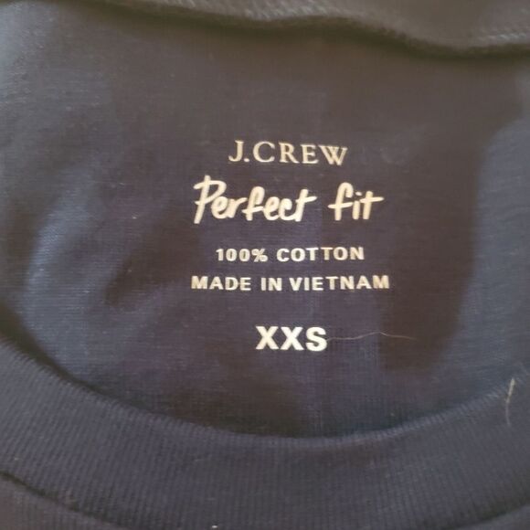 NWT J. Crew Perfect Fit Navy Blue Cotton Short Sleeve Tee Shirt (XXS) - Picture 6 of 7